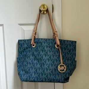 Denim blue Michael Kors tote.